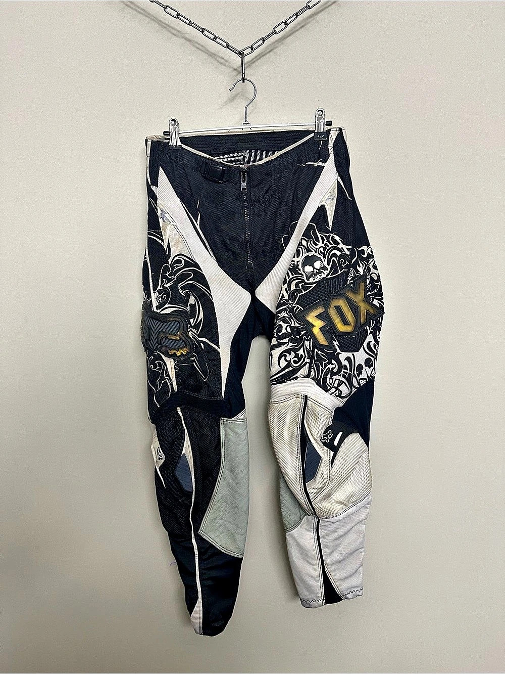 Fox Racing Black & White Printed Dirt-bike Pants